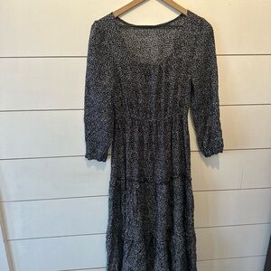 Elegant Black Floral Women's Dress